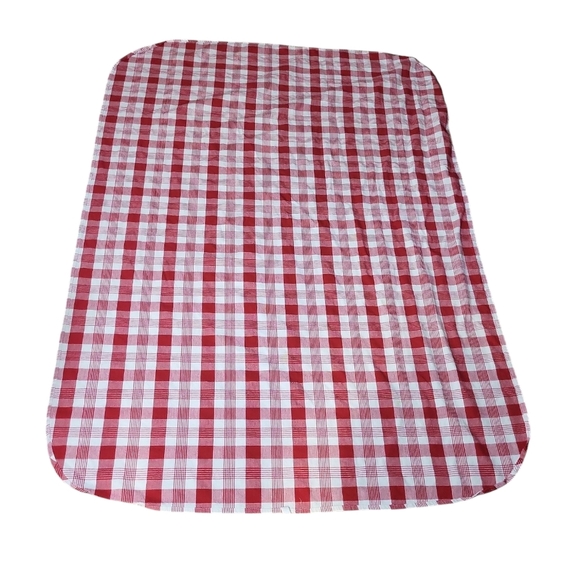 Buffalo Plaid Red White Tablecloth Picnic - Picture 1 of 3